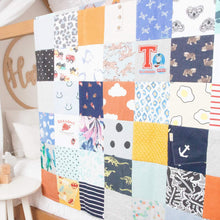 Load image into Gallery viewer, MEMORY QUILT Classic Sampson "SMALL SQUARE" Heirloom Keepsake Quilt