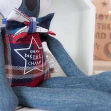 Load image into Gallery viewer, Memory Cloth Doll created from loved ones / baby clothing. Classic sized Fox Heirloom Keepsake cloth doll approximately 45cm tall, also available in mini mee size of approximately 26cm tall. A beautiful heirloom keepsake to honour someone loved, lost or missed..