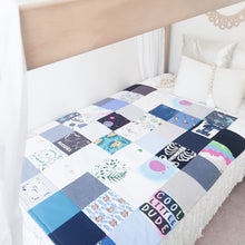 Load image into Gallery viewer, MEMORY QUILT Classic Sampson "SMALL SQUARE" Heirloom Keepsake Quilt