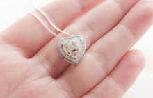 Load image into Gallery viewer, MEMORY JEWELLERY "Hearts in our Hands" Halo Sliding Memories in Threads Pendant