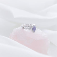 Load image into Gallery viewer, MEMORY JEWELLERY "Peaches" Pear SET Halo Memories in Threads Ring