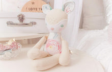 Load image into Gallery viewer, "Novelty" Mini Mee Ballerina Deer Modern Heirloom Cloth Doll - Flutter