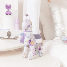 Load image into Gallery viewer, "Deluxe" Mini Mee Modern Liliana Llama Heirloom Cloth Doll - Petunia Plum