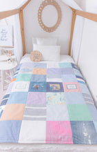 Load image into Gallery viewer, MEMORY QUILT Classic Sammy "SQUARE" Heirloom Keepsake Quilt