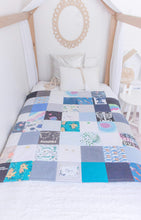 Load image into Gallery viewer, MEMORY QUILT Classic Sampson "SMALL SQUARE" Heirloom Keepsake Quilt