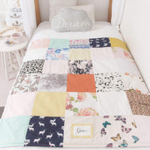 Load image into Gallery viewer, MEMORY QUILT Classic Sammy "SQUARE" Heirloom Keepsake Quilt