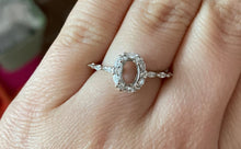Load image into Gallery viewer, CUSTOM LISTING Jaimie Memories in Threads -  &quot;Orian&quot; Halo Oval Cut Ring CUSTOM ORDER ONLY, CUSTOM MAKE TIMES APPLY.