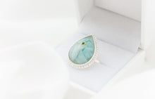 Load image into Gallery viewer, CUSTOM 50% BALANCE LISTING Jo Memories in Threads - "Taylor" Teardrop Bezel Ring CUSTOM ORDER ONLY, CUSTOM MAKE TIMES APPLY.