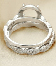 Load image into Gallery viewer, CUSTOM LISTING Lindsay Memories in Threads -  &quot;Peaches&quot; Pear Halo Ring and Missy Marquise Bands and &quot;Harps&quot; Halo Round Ring with &quot;Prairy&quot; Plait Bands with cremation ashes CUSTOM ORDER ONLY, CUSTOM MAKE TIMES APPLY.
