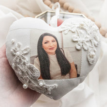Load image into Gallery viewer, CUSTOM LISTING FOR Angela - Memories in Threads - CUSTOM LISTING - Angela Heart Bridal Hanging Wrist Charm with photo