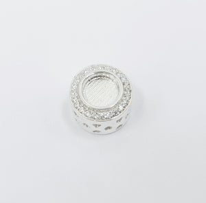 CUSTOM DEPOSIT LISTING Karen C Memories in Threads - "Remy" Round Halo European Charm and "Tia" Teardrop Halo European Charm CUSTOM ORDER ONLY, CUSTOM MAKE TIMES APPLY.