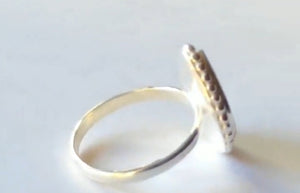 CUSTOM 50% DEPOSIT LISTING Jo Memories in Threads - "Taylor" Teardrop Bezel Ring CUSTOM ORDER ONLY, CUSTOM MAKE TIMES APPLY.