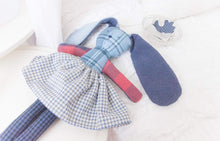 Load image into Gallery viewer, CUSTOM LISTING Genevieve - "Bess" Bunny Memory Cloth Dolls and Hearts CUSTOM ORDER ONLY, CUSTOM MAKE TIMES APPLY.