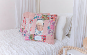 MEMORY PILLOW "Quigly" Quilted Memories in Threads Pillow