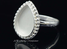 Load image into Gallery viewer, CUSTOM 50% DEPOSIT LISTING Jo Memories in Threads - &quot;Taylor&quot; Teardrop Bezel Ring CUSTOM ORDER ONLY, CUSTOM MAKE TIMES APPLY.