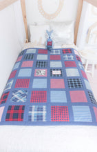 Load image into Gallery viewer, MEMORY QUILT Classic "WINTER" SQUARE Window Pane Heirloom Keepsake Quilt