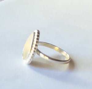 CUSTOM 50% DEPOSIT LISTING Jo Memories in Threads - "Taylor" Teardrop Bezel Ring CUSTOM ORDER ONLY, CUSTOM MAKE TIMES APPLY.