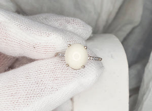 CUSTOM LISTING Emily Memories in Threads -  "Harkness" Halo Cushion Cut Ring and Oval Ostaria Ring with PBM CUSTOM ORDER ONLY, CUSTOM MAKE TIMES APPLY.