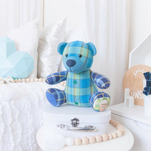 MEMORY BEAR "Benson" Memories in Threads Bear Heirloom Cloth Doll