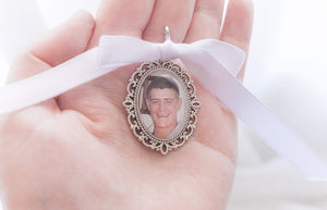 CUSTOM LISTING Alex and Sarah - "Brindle" Bride Oval Photo Charm Dangle ACCESSORY CUSTOM ORDER ONLY, CUSTOM MAKE TIMES APPLY.