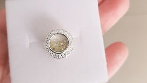 CUSTOM BALANCE LISTING Karen C Memories in Threads - "Remy" Round Halo European Charm and "Tia" Teardrop Halo European Charm CUSTOM ORDER ONLY, CUSTOM MAKE TIMES APPLY.