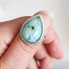 Load image into Gallery viewer, CUSTOM 50% BALANCE LISTING Jo Memories in Threads - "Taylor" Teardrop Bezel Ring CUSTOM ORDER ONLY, CUSTOM MAKE TIMES APPLY.