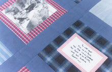 Load image into Gallery viewer, MEMORY QUILT Classic "WINTER" SQUARE Window Pane Heirloom Keepsake Quilt