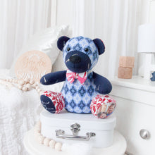 Load image into Gallery viewer, CUSTOM LISTING Angela - Classic "Benson" Teddy Bear Memory Cloth Heirloom Doll DECOR CUSTOM ORDER ONLY, CUSTOM MAKE TIMES APPLY)