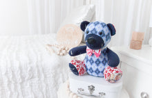 Load image into Gallery viewer, CUSTOM LISTING Angela - Classic "Benson" Teddy Bear Memory Cloth Heirloom Doll DECOR CUSTOM ORDER ONLY, CUSTOM MAKE TIMES APPLY)
