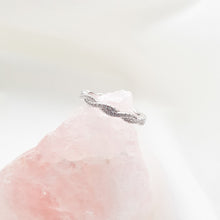 Load image into Gallery viewer, CUSTOM LISTING Lindsay Memories in Threads -  &quot;Peaches&quot; Pear Halo Ring and Missy Marquise Bands and &quot;Harps&quot; Halo Round Ring with &quot;Prairy&quot; Plait Bands with cremation ashes CUSTOM ORDER ONLY, CUSTOM MAKE TIMES APPLY.