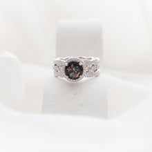 Load image into Gallery viewer, CUSTOM LISTING Lindsay Memories in Threads -  &quot;Peaches&quot; Pear Halo Ring and Missy Marquise Bands and &quot;Harps&quot; Halo Round Ring with &quot;Prairy&quot; Plait Bands with cremation ashes CUSTOM ORDER ONLY, CUSTOM MAKE TIMES APPLY.