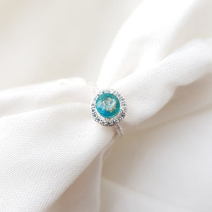 CUSTOM LISTING Nicole R Memories in Threads -  Harper Halo Ring with cremation ashes and lock of hair CUSTOM ORDER ONLY, CUSTOM MAKE TIMES APPLY.