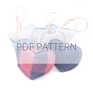 PDF PATTERN DIY Memory "Hanging Hearts" Pattern