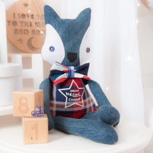 Load image into Gallery viewer, Memory Cloth Doll created from loved ones / baby clothing. Classic sized Fox Heirloom Keepsake cloth doll approximately 45cm tall, also available in mini mee size of approximately 26cm tall. A beautiful heirloom keepsake to honour someone loved, lost or missed..