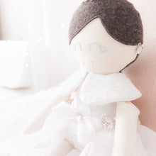 Load image into Gallery viewer, RubyBabyDesigns Keepsake Collective Memories in Threads Wedding Dress Ballerina Heirloom Keepsake Cloth Doll, cloth doll, wedding dress, memory doll, bride, doll created from a wedding dress, keepsake, memory bead, personalised, custom made to order, made in melbourne, handmade, wedding keepsake, ballerina, tutu, felt, cotton, lace, white, brown, silver, tulle