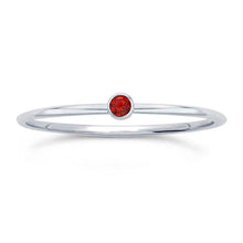 Load image into Gallery viewer, RubyBabyDesigns Keepsake Collective Birthstone Stacking Ring, 12 birthstones available. Fine and dainty stacking ring created in sterling silver. 