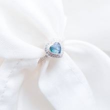 Load image into Gallery viewer, MEMORY JEWELLERY &quot;Harrington&quot; Halo Heart / Round / Oval / Pear Memories in Threads Ring
