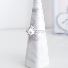 Load image into Gallery viewer, CUSTOM LISTING Amy G Memories in Threads -  &quot;Peaches&quot; Pear Halo Ring with PBM and matching band CUSTOM ORDER ONLY, CUSTOM MAKE TIMES APPLY.