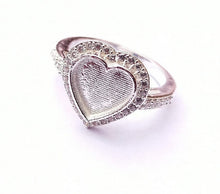Load image into Gallery viewer, CUSTOM LISTING Jess P Memories in Threads -  Harrington Heart Halo Ring with lock of hair CUSTOM ORDER ONLY, CUSTOM MAKE TIMES APPLY.