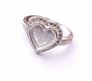 MEMORY JEWELLERY "Harrington" Halo Heart / Round / Oval / Pear Memories in Threads Ring