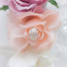 Load image into Gallery viewer, RubyBabyDesigns Keepsake Collective Birthstone European Bead Charm. June themed Alexandrite pale lilac, created with soft lilac paper flowers set within clear resin with sterling silver cores. Handmade in Melbourne.