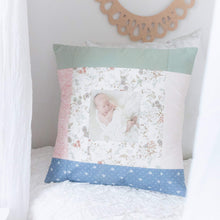 Load image into Gallery viewer, CUSTOM LISTING FOR Amanda - CUSTOM ORDER ONLY for Memories in Threads - &quot;CUSTOM FRILL SPLICED PHOTO&quot; Memory Pillow