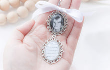 Load image into Gallery viewer, CUSTOM LISTING Montahna - &quot;Brindle&quot; Bride Oval Photo Charm Dangle Double Charm and Blue Charm ACCESSORY CUSTOM ORDER ONLY, CUSTOM MAKE TIMES APPLY.