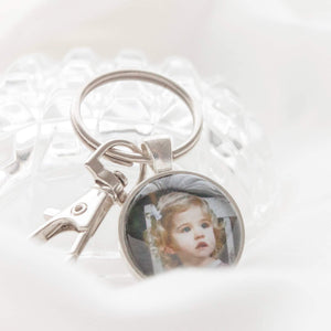 MEMORY KEEPSAKE KEYRING "Karrie" Memory Clothing and Photo Dome Key Ring