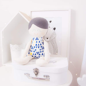 "OOAK SALE" Boy Modern Heirloom Cloth Doll - TRIANGLE