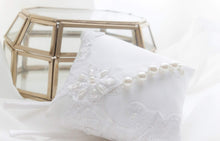 Load image into Gallery viewer, MEMORY WEDDING INTRICATE &quot;Rosie&quot; Memories in Threads Ring Pillow