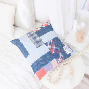 MEMORY PILLOW "Brick" Quilted Memories in Threads Pillow