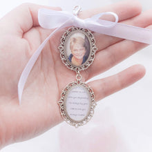 Load image into Gallery viewer, CUSTOM LISTING Melisa Memories in Threads - Tansy Teardrop Pendant with lock of hair and cremation ash, heart flower paperweight and bridal charm CUSTOM ORDER ONLY, CUSTOM MAKE TIMES APPLY.