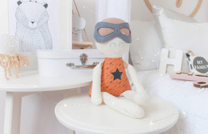 "OOAK SALE" Mr Superhero Modern Heirloom Cloth Doll - BOWIE